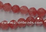 CCY113 15.5 inches 10mm faceted round cherry quartz beads wholesale