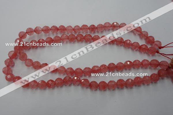 CCY113 15.5 inches 10mm faceted round cherry quartz beads wholesale