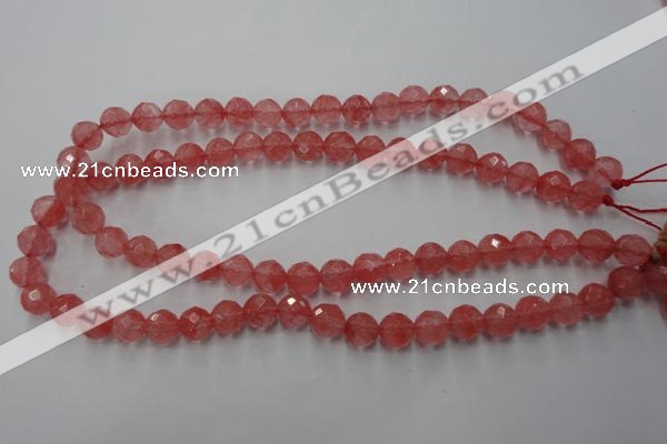 CCY113 15.5 inches 10mm faceted round cherry quartz beads wholesale