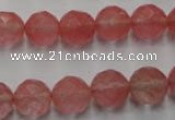 CCY114 15.5 inches 12mm faceted round cherry quartz beads wholesale