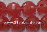 CCY116 15.5 inches 16mm faceted round cherry quartz beads wholesale