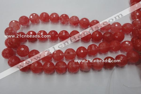 CCY116 15.5 inches 16mm faceted round cherry quartz beads wholesale