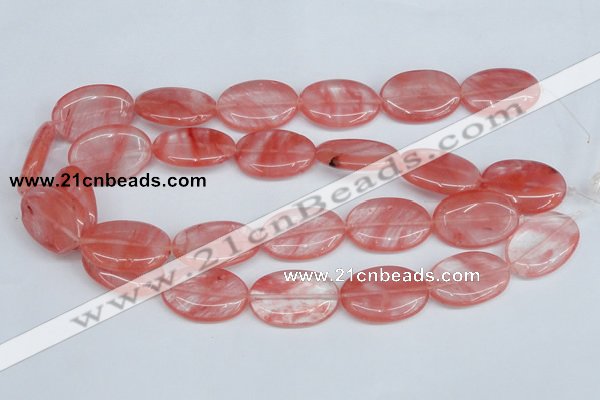 CCY159 15.5 inches 20*30mm oval cherry quartz beads wholesale