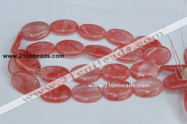 CCY160 15.5 inches 22*33mm oval cherry quartz beads wholesale