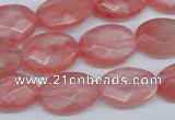 CCY165 15.5 inches 13*18mm faceted oval cherry quartz beads