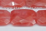 CCY166 15.5 inches 20*30mm faceted rectangle cherry quartz beads