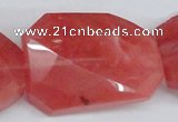 CCY169 15.5 inches 30*40mm twisted & faceted rectangle cherry quartz beads