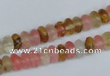 CCY201 15.5 inches 5*8mm rondelle volcano cherry quartz beads