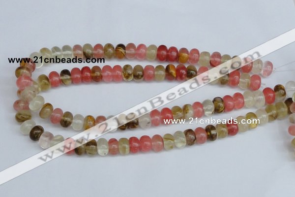 CCY202 15.5 inches 8*12mm rondelle volcano cherry quartz beads