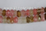 CCY204 15.5 inches 5*8mm faceted rondelle volcano cherry quartz beads