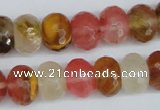 CCY208 15.5 inches 12*16mm faceted rondelle volcano cherry quartz beads