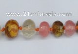 CCY209 4*8mm - 13*18mm faceted rondelle volcano cherry quartz beads