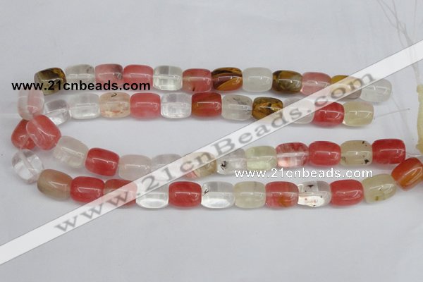 CCY210 15.5 inches 12*16mm cuboid volcano cherry quartz beads