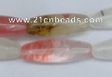 CCY212 15.5 inches 10*30mm rice volcano cherry quartz beads