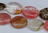 CCY217 15.5 inches 13*18mm oval volcano cherry quartz beads