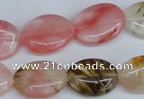 CCY218 15.5 inches 15*20mm oval volcano cherry quartz beads