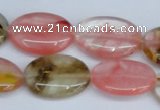 CCY219 15.5 inches 18*25mm oval volcano cherry quartz beads