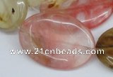 CCY221 15.5 inches 25*35mm oval volcano cherry quartz beads