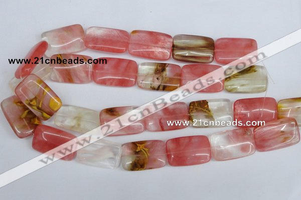 CCY222 15.5 inches 20*30mm rectangle volcano cherry quartz beads