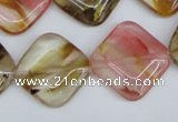 CCY225 15.5 inches 20*20mm diamond volcano cherry quartz beads