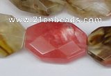 CCY231 15.5 inches 20*30mm faceted octagonal volcano cherry quartz beads