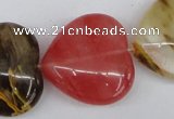 CCY232 15.5 inches 30*30mm heart volcano cherry quartz beads