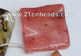 CCY236 Top-drilled 50*50mm wavy diamond volcano cherry quartz beads