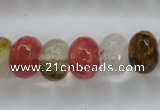 CCY404 15.5 inches 10*14mm faceted rondelle volcano cherry quartz beads