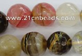 CCY507 15.5 inches 18mm faceted round volcano cherry quartz beads