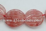 CCY53 15.5 inches 20mm flat round cherry quartz beads wholesale