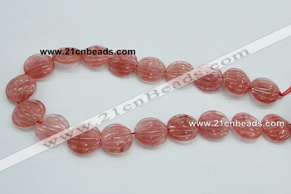 CCY53 15.5 inches 20mm flat round cherry quartz beads wholesale