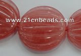 CCY54 15.5 inches 30mm flat round cherry quartz beads wholesale