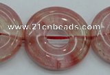 CCY56 15.5 inches 30mm donut cherry quartz beads wholesale