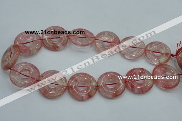 CCY56 15.5 inches 30mm donut cherry quartz beads wholesale