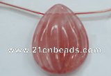 CCY57 30*40mm top-drilled teardrop cherry quartz beads wholesale