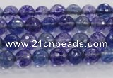 CCY601 15.5 inches 6mm faceted round blue cherry quartz beads