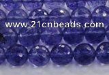 CCY603 15.5 inches 10mm faceted round blue cherry quartz beads