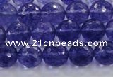 CCY604 15.5 inches 12mm faceted round blue cherry quartz beads