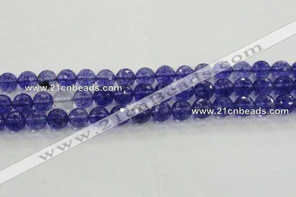 CCY605 15.5 inches 14mm faceted round blue cherry quartz beads