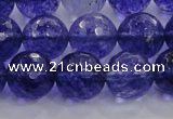 CCY606 15.5 inches 16mm faceted round blue cherry quartz beads