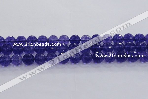 CCY607 15.5 inches 18mm faceted round blue cherry quartz beads