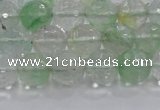 CCY613 15.5 inches 10mm faceted round green cherry quartz beads