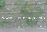 CCY614 15.5 inches 12mm faceted round green cherry quartz beads