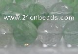 CCY617 15.5 inches 18mm faceted round green cherry quartz beads