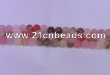 CCY621 15.5 inches 6mm round matte volcano cherry quartz beads