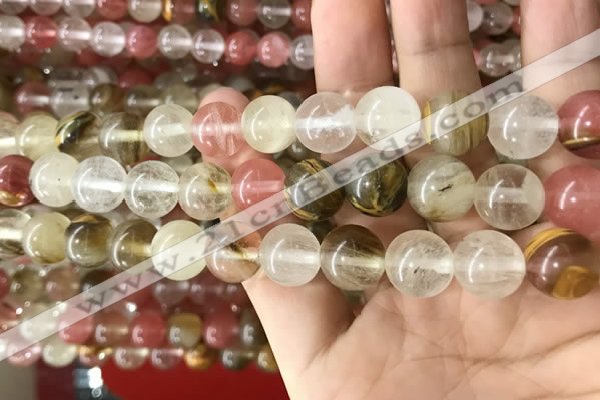 CCY634 15.5 inches 12mm round volcano cherry quartz beads wholesale