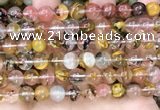 CCY643 15.5 inches 10mm round volcano cherry quartz beads