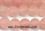 CCY671 15 inches 6mm round matte cherry quartz beads