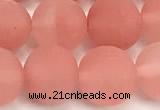 CCY674 15 inches 12mm round matte cherry quartz beads