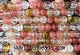 CCY688 15 inches 8mm round volcano cherry quartz beads